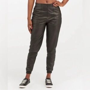 Spanx Black Leather-Like Joggers - M, fits like a Large